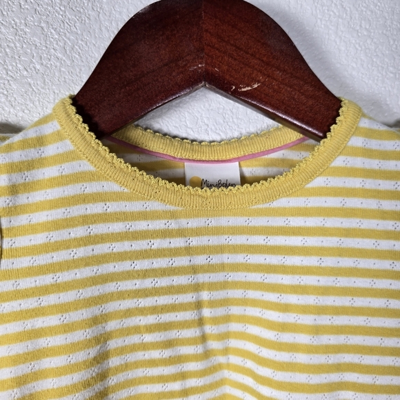 Mini Boden Pointelle Yellow & White Striped Shirt Size 4-5 Years 110cm - Picture 2 of 6
